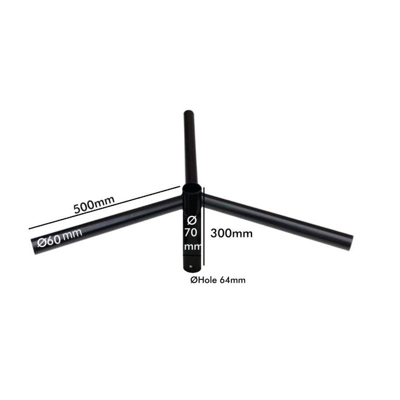 Cruceta de Acero de 3 Brazos