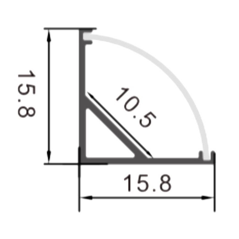 Profilé alumium en L - 2m