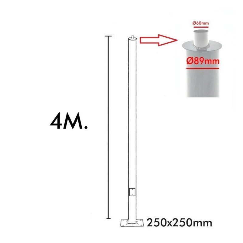 Columna REKA Negro -  3 metros  - 4 metros