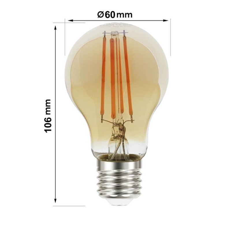 Bombilla LED Filamento 8W E27 A60 - DIMABLE