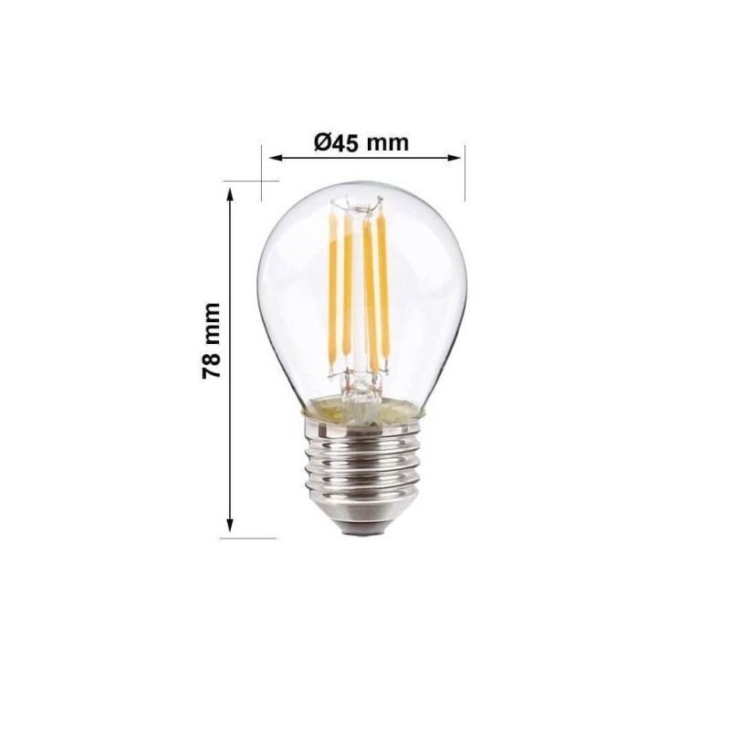 Bombilla LED De Filamento 4W E27 G45 - DIMABLE
