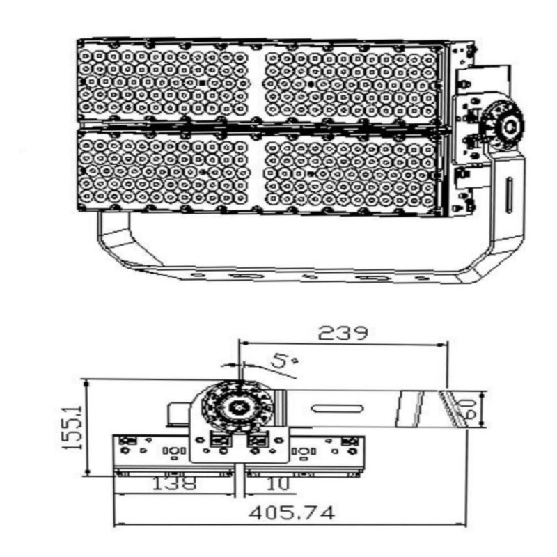 Focus LED 600W Philips Xitanium Projector - Stadium Line - 150LM / W - Class A 1-10V Optional Dali