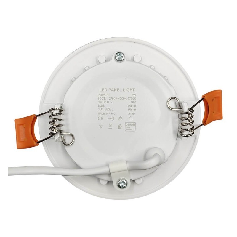 Placa Slim LED Circular 6W - CCT - OSRAM CHIP DURIS E2835