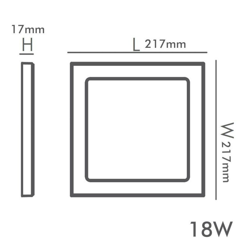 Downlight + Plafón LED - Cuadrado- MOSS BLANCO LUMILEDS - 18W AJUSTABLE - CCT Color Seleccionable