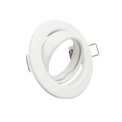 White adjustable round ring for Dichroica LED GU10 MR16 - Aluminum