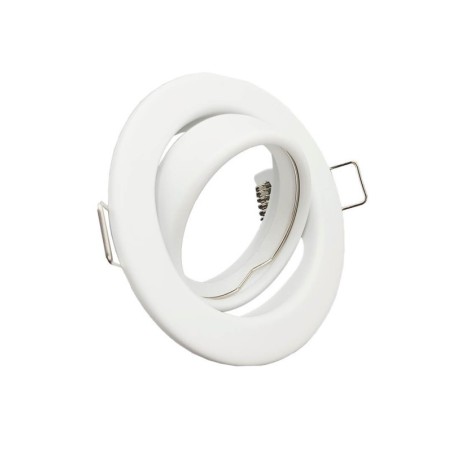 Aro Redondo Orientable Blanco Para Dicroica LED GU10 MR16 - Aluminio