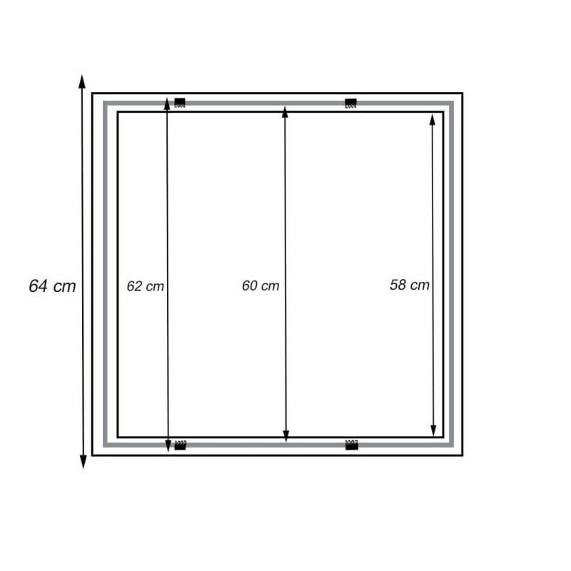 Marco Para Empotrar Panel LED De 60x60 Cm
