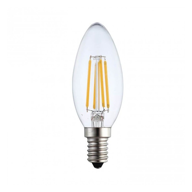 Bombilla LED Filamento Vela 4W E14 C35