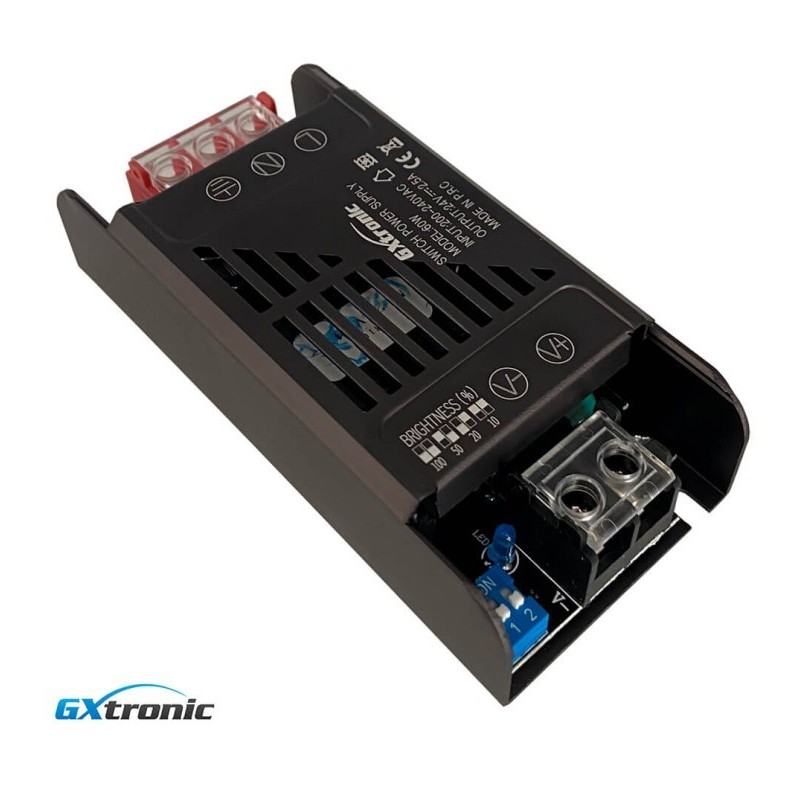 Fuente Alimentación 24V 60W 2.5A - Aluminio IP20 - GXtronic
