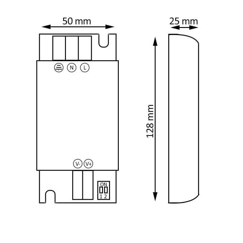 24V 60W power supply - IP20 aluminum - Gxtronic