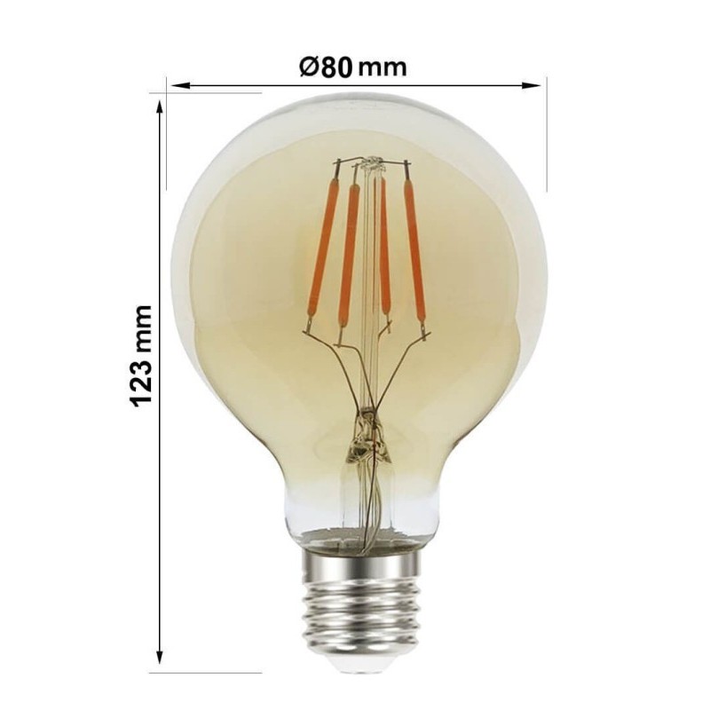 Bombilla LED Filamento Vintage 6W E27 G80 Gold - DIMABLE