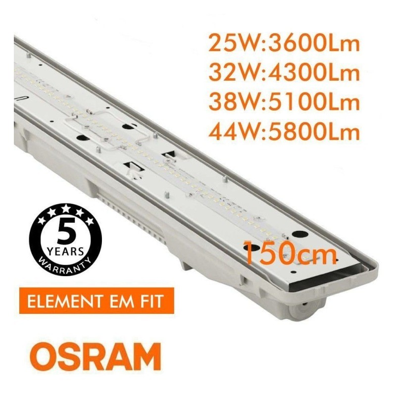 Regleta Estanca LED integrado - 35W-30W-25W-20W - OSRAM Driver - 120cm