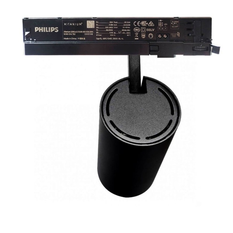 Focus LED 40W - 34W New Maya Black Single-phase lane - CRI + 92 - UGR13 -High Lumen 140lm / W