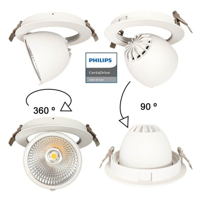 Downlight LED 30W Philips - CertaDrive - Endereçável Circular