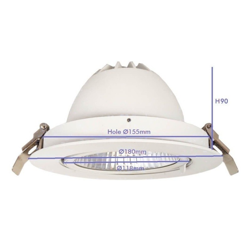 30W Philips Downlight - Certadrive - Addressable Circular