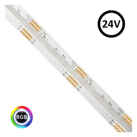 Tira LED 24V RGB COB 15W/m Rollo 5m IP20