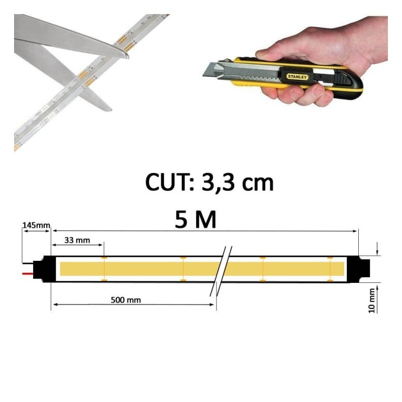 24V RGB COB COB 15W / M Roll 5m IP20
