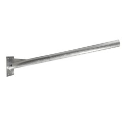 Suporte para lâmpada de rua modelo Tubular Curvo - Aço Galvanizado - 1m.