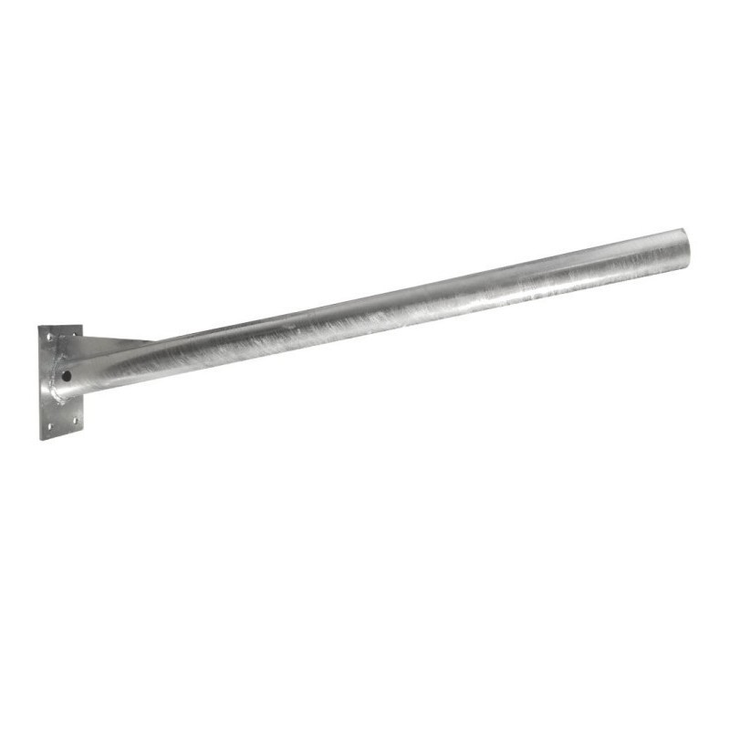 Suporte para lâmpada de rua modelo Tubular Curvo - Aço Galvanizado - 1m.