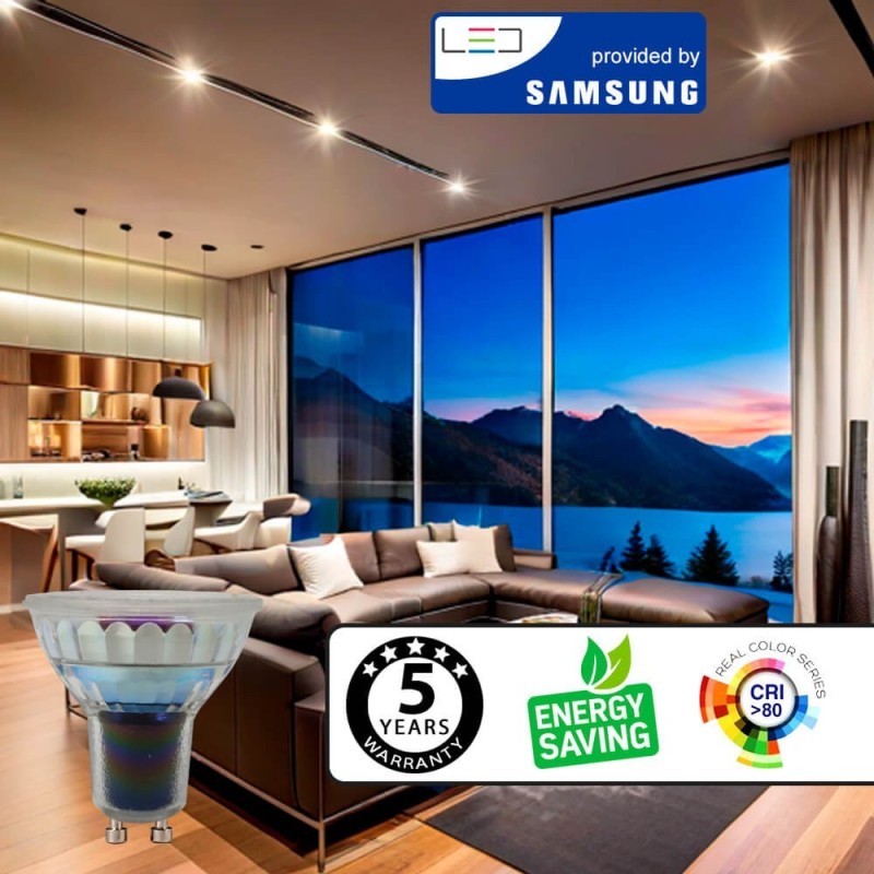 Buy 6W SAMSUNG GU10 GLASS LED Bulbs - High Lumens