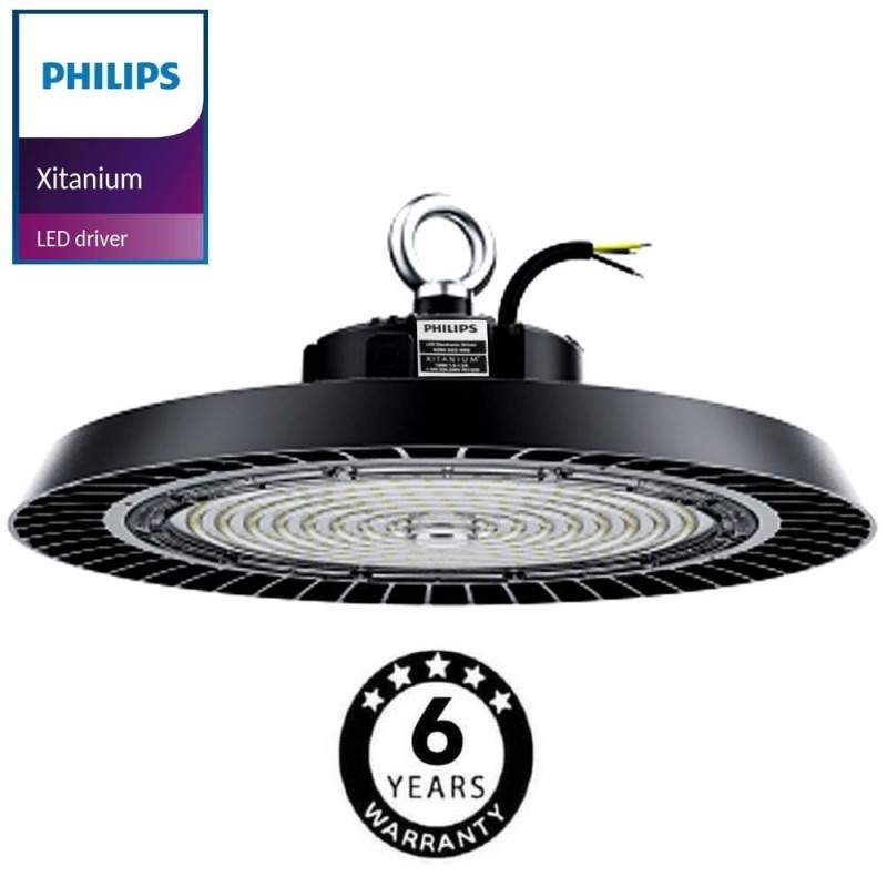 ▷ High Bay LED UFO 200W NEW ITALY | Driver PHILIPS | Dimmable 1-10V