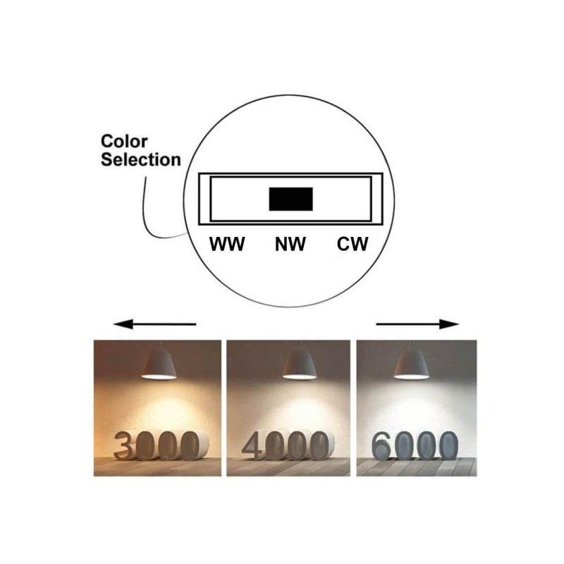 40W to 30W LED Tracklight NEW MAYA White 3-PHASE Selectable CCT Light