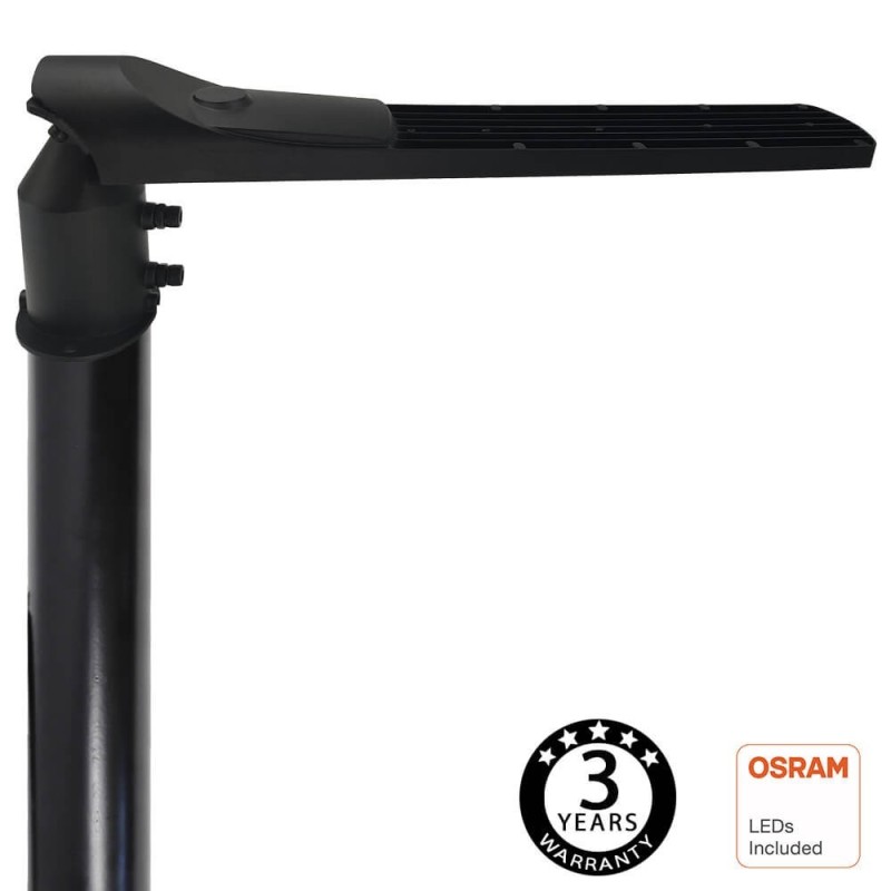 ▷ Poste de luz LED preto de 100W AREA FLEX Orientável OSRAM Chip - Exterior IP65