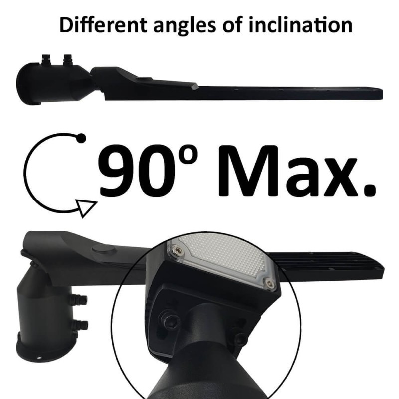 ▷ 100W Black LED Streetlight AREA FLEX Orientable OSRAM Chip - Outdoor IP65