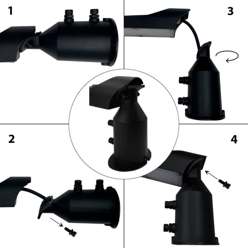 ▷ Lampione a LED nero AREA FLEX orientabile OSRAM Chip - Outdoor IP65 50W