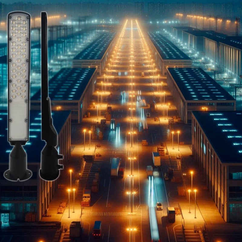 ▷ Led Streetlight 50W Black AREA FLEX Orientable OSRAM Chip - Outdoor IP65