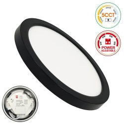 ▷ Plafon Circular Preto BONN CCT Ø125mm - Downlight ajustável