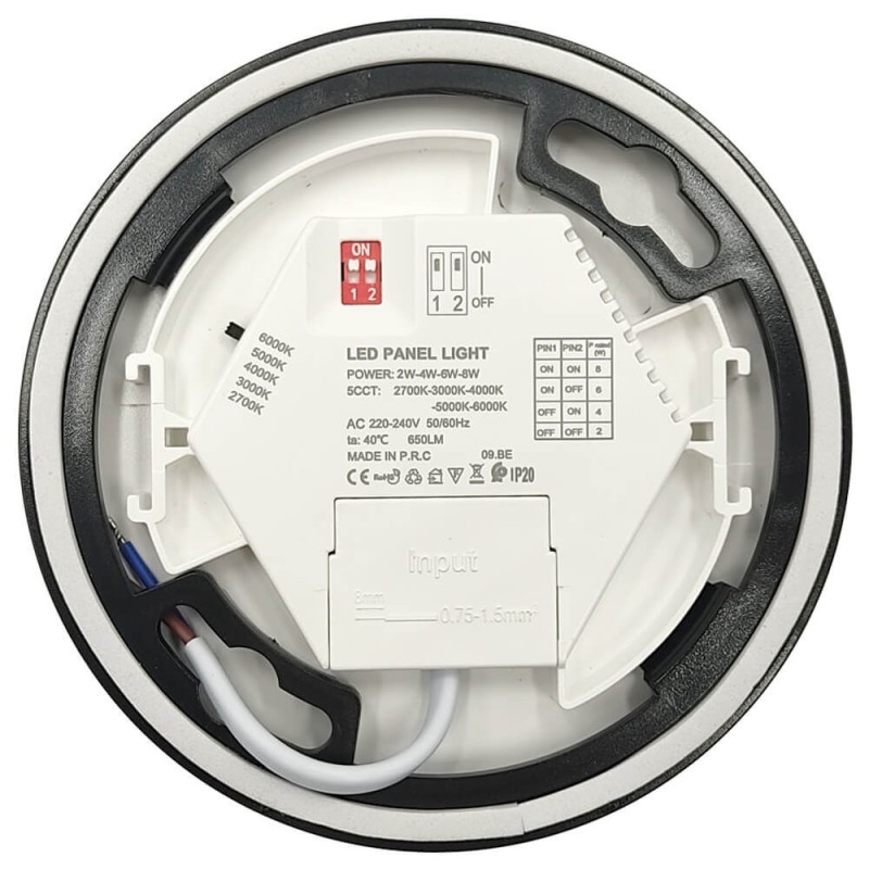 ▷ Plafoniera Circolare Nero BONN CCT Ø125mm - Downlight Regolabile