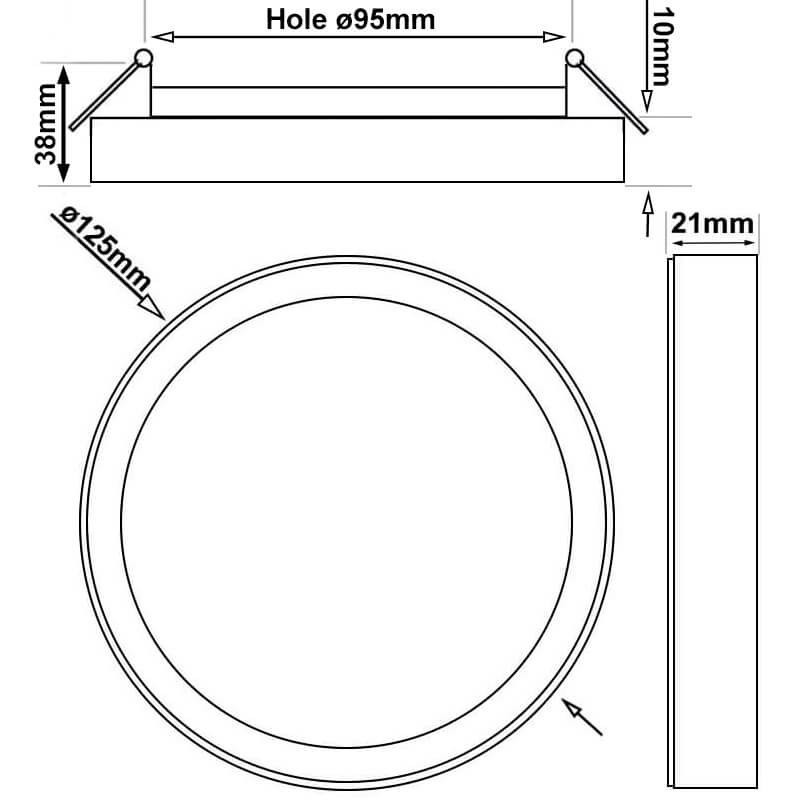 ▷ BONN CCT Ø125mm Black Circular Ceiling Light Ø125mm - Adjustable Recessed Light