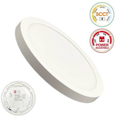 ▷ Plafón Circular Blanco BONN CCT Ø125mm - Lámpara Empotrable Ajustable