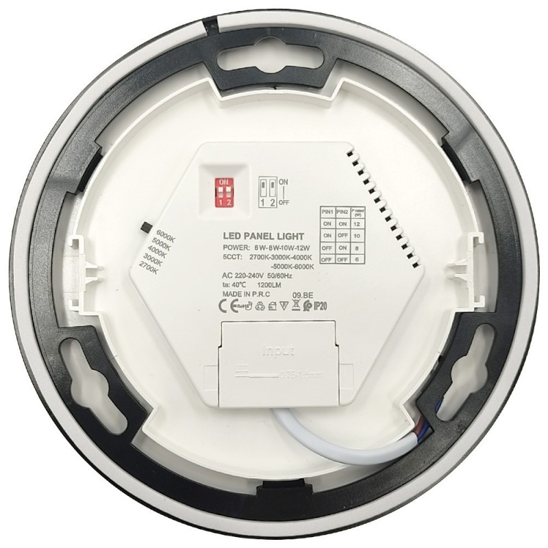 ▷ Plafonnier Circulaire Noir BONN CCT Ø175mm - Downlight Réglable