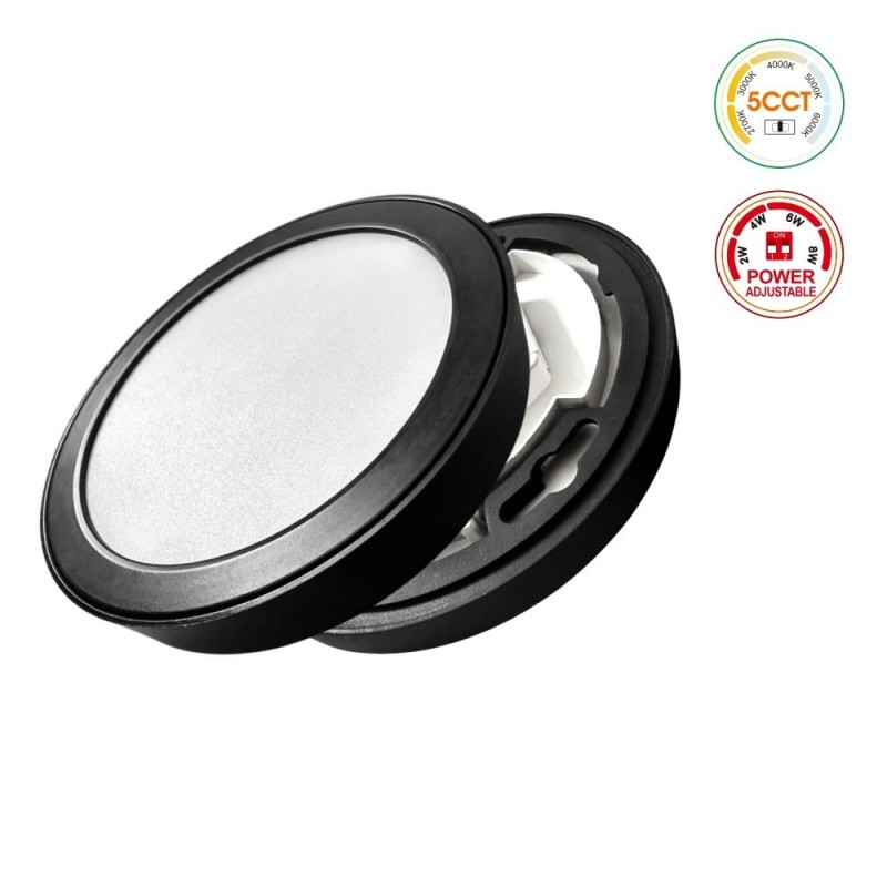 ▷ Plafon Circular Preto BONN CCT Ø175mm - Downlight ajustável