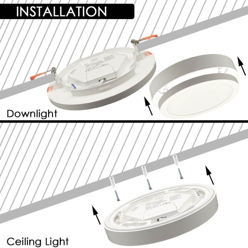 ▷ BONN CCT Ø125mm White Circular Ceiling Light Ø175mm - Adjustable Recessed Light
