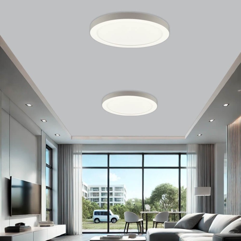 ▷ Plafón Circular Blanco BONN CCT Ø175mm - Lámpara Empotrable Ajustable