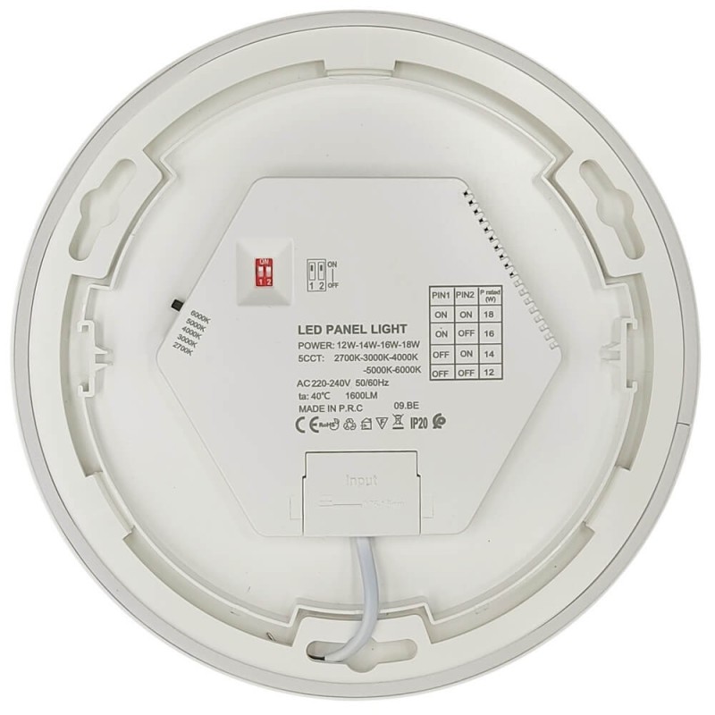 ▷ Plafonnier Circulaire Blanc BONN CCT Ø230mm - Downlight Réglable
