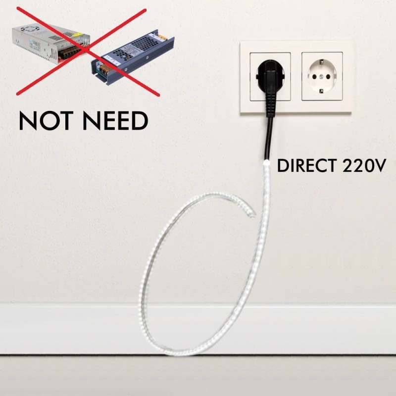 ✔️ Fita LED Exterior 220V 20M Submersível IP67 - Vários tons de branco