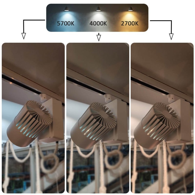 ▷ Faretto Binario Monofase GRAZ 40W CRI+98 | Chip Bridgelux | 3CCT