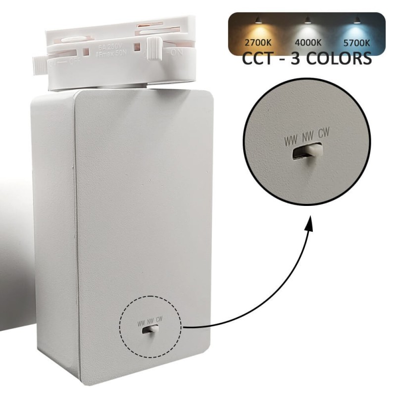 ▷ 1-Phase LED TrackLight GRAZ 40W CRI+98 | Chip Bridgelux | 3CCT