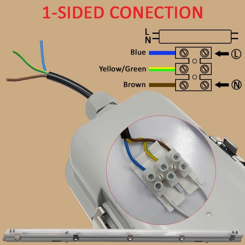 ▷ Acheter Luminaire Étanche LED Extérieur 150cm IP65 - 1 Tube LED