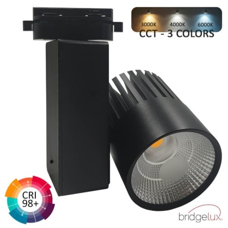 ▷ Comprar Foco Carril Monofásico Negro 40W GRAZ | Luz 3CCT CRI+92