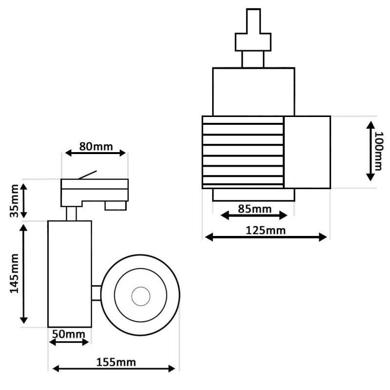 ▷ Acquista Faretto Binario Monofase Nero 40W GRAZ | Luce 3CCT CRI+92