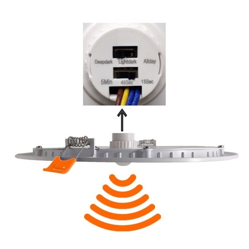 24W circular LED plate - 22W- 20W -18W with motion detector - 2700K + CCT - Osram Chip