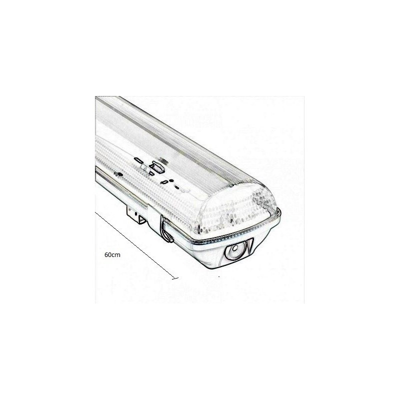 Pantalla estanca para dos tubos led IP65 60cm