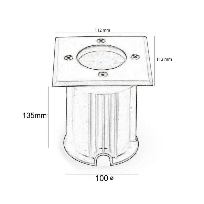 Carcasa empotrable suelo IP65 para casquillo GU10