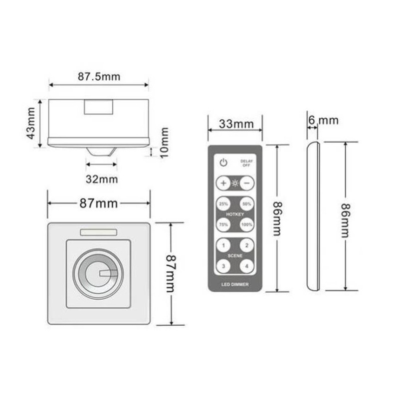 Comprar Dimmer embutido para IP20 LED Strip