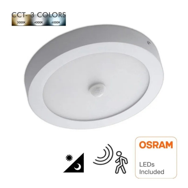 LED ceiling lamp Circular surface 24W - 22W- 20W -18W Motion Detector - 2700K + CCT - Osram Chip